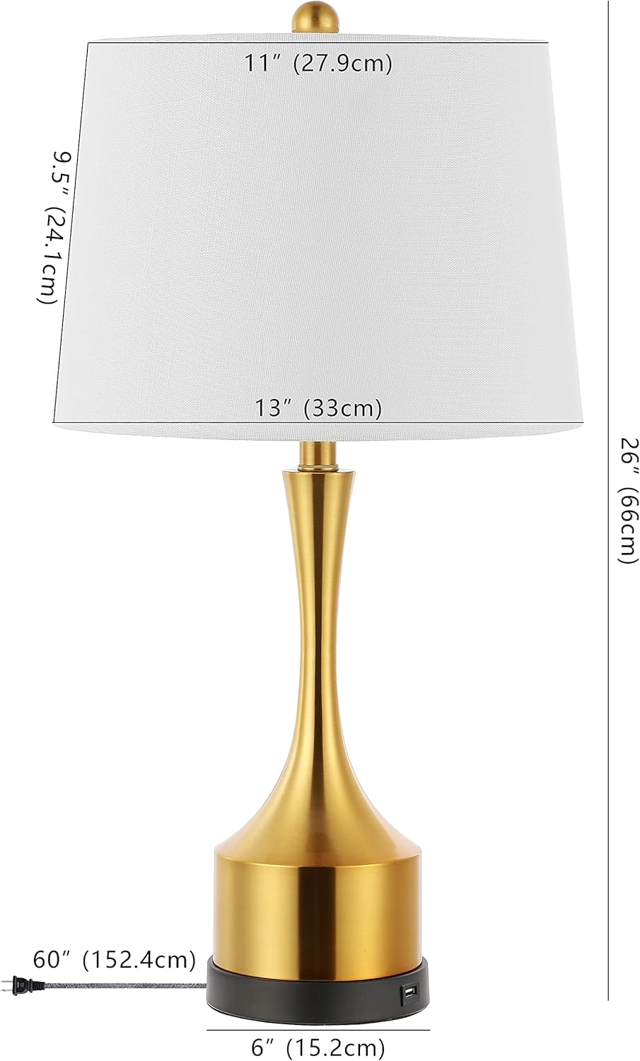 JONATHAN Y JYL4045C-SET2 Cooper 26" Farmhouse Iron LED Table Lamp with USB Charging Port Classic Bedside Desk Nightstand Lamp for Bedroom Living Room Office, Oil Rubbed Bronze (Set of 2)