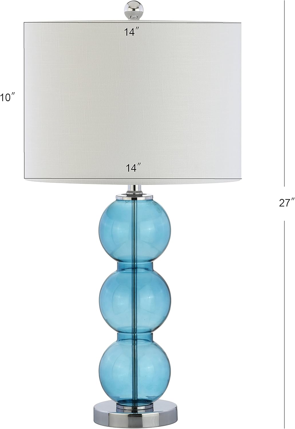 JONATHAN Y JYL1070A-SET2 Set of 2 Table Lamps Bella 27" Glass Triple-Sphere LED Table Lamp Contemporary Bedside Desk Nightstand Lamp for Bedroom Living Room Office College Bookcase, Clear/Brass