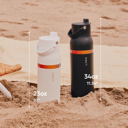 LARQ Bottle Swig Top 34oz - Insulated Stainless Steel Water Bottle With Built-In Silicone Handle | BPA Free | Reusable Water Bottle for Sports, Gym, and Travel, Obsidian Black