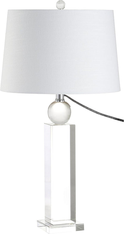 JONATHAN Y JYL5004A Charlotte 28.5" Crystal LED Table Lamp Glam Contemporary Bedside Desk Nightstand Lamp for Bedroom Living Room Office College Bookcase LED Bulb Included, Clear