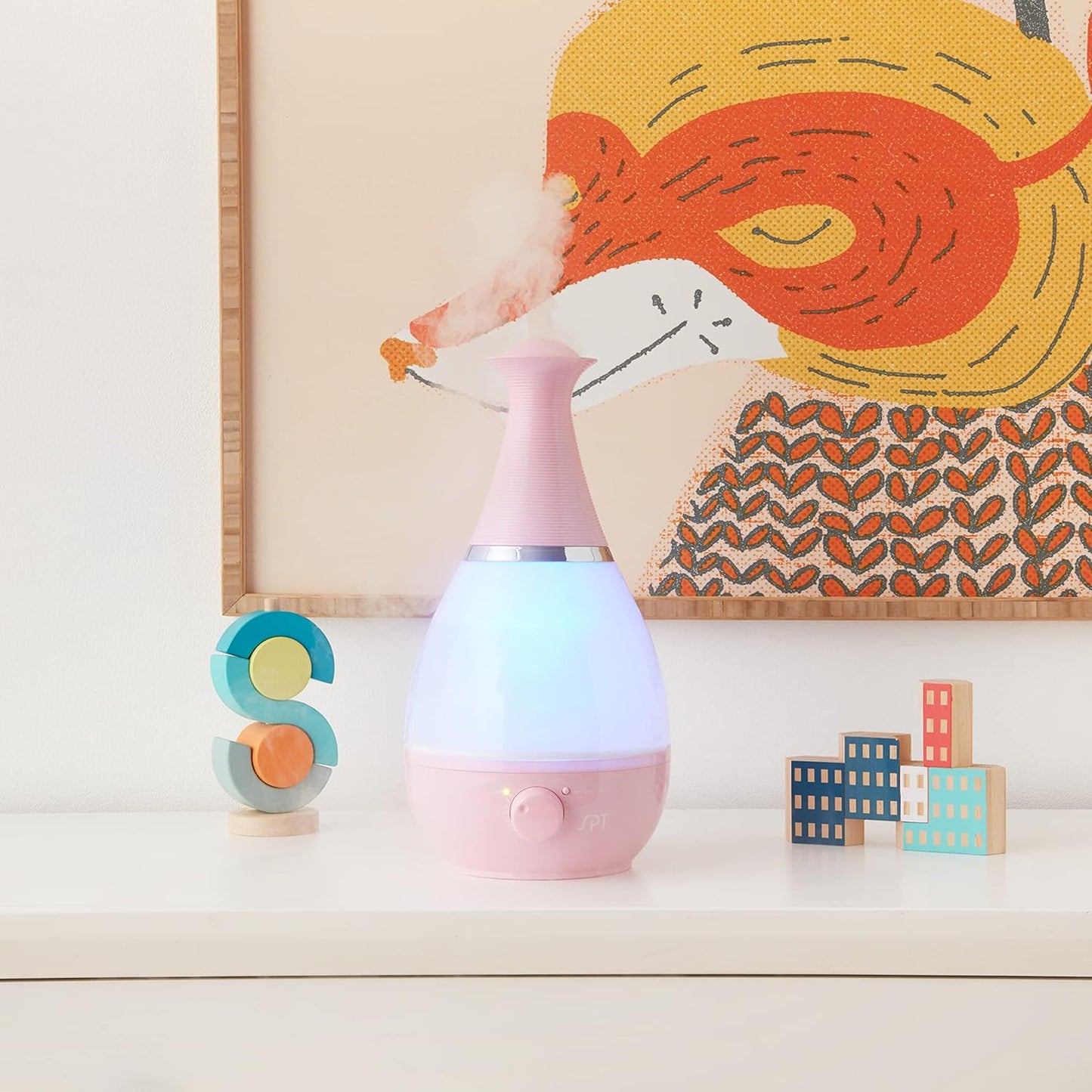 Ultrasonic Humidifier with Frangrance Diffuser and Night Light (White)