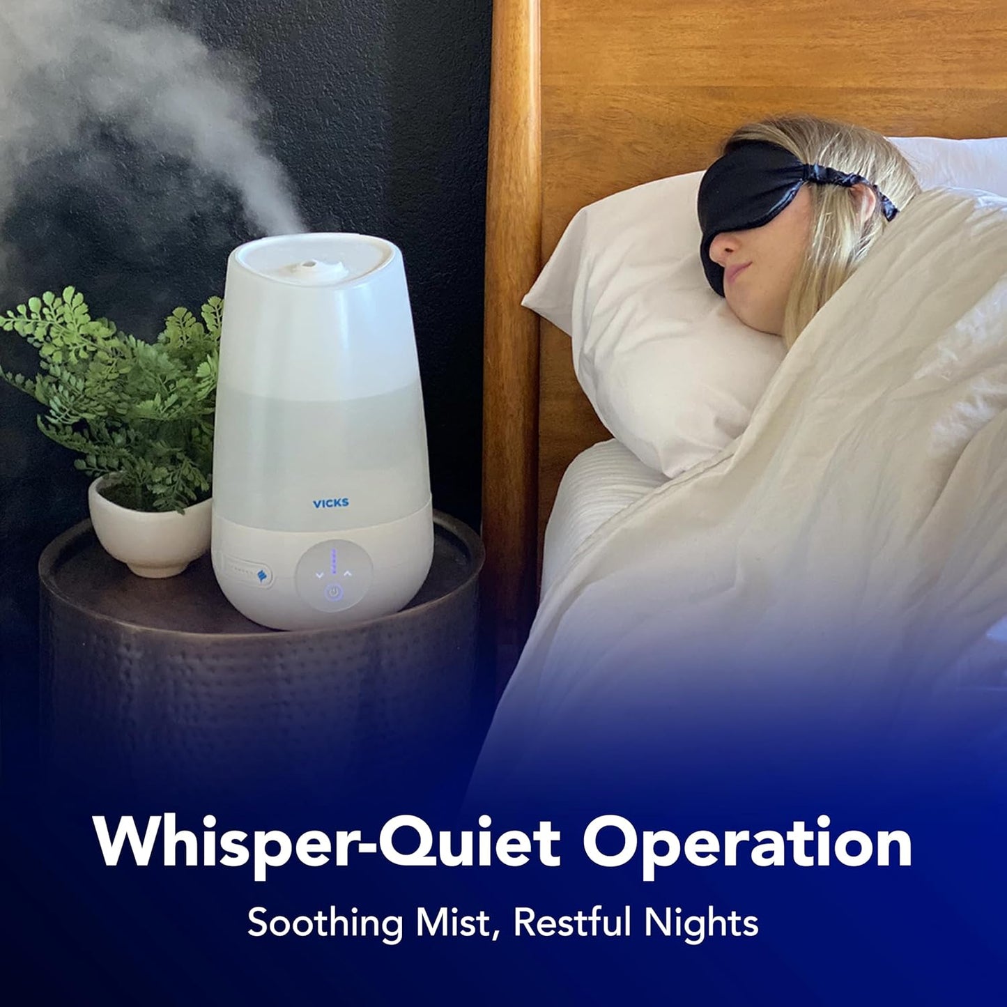 Vicks FilterFree Plus Cool Mist Plus Humidifier (VUL565), Medium Room –Filter-Free Cool Mist Humidifier for Baby, Kids and Adult Rooms, Works with Vicks VapoPads