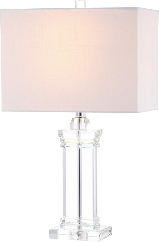 JONATHAN Y JYL5035A Ophelia 23.5" Crystal LED Table Lamp Contemporary Transitional Bedside Desk Nightstand Lamp for Bedroom Living Room Office College Bookcase LED Bulb Included, Clear