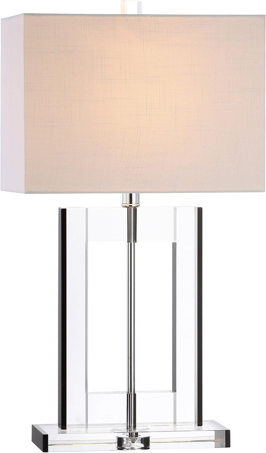 JONATHAN Y JYL2015A Parish 26" Crystal LED Table Lamp Modern Contemporary Glam Bedside Desk Nightstand Lamp for Bedroom Living Room Office College Bookcase LED Bulb Included, Clear/Black
