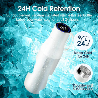 VSITOO Self-Cleaning Smart Water Bottle (pink, 15 Ounce)