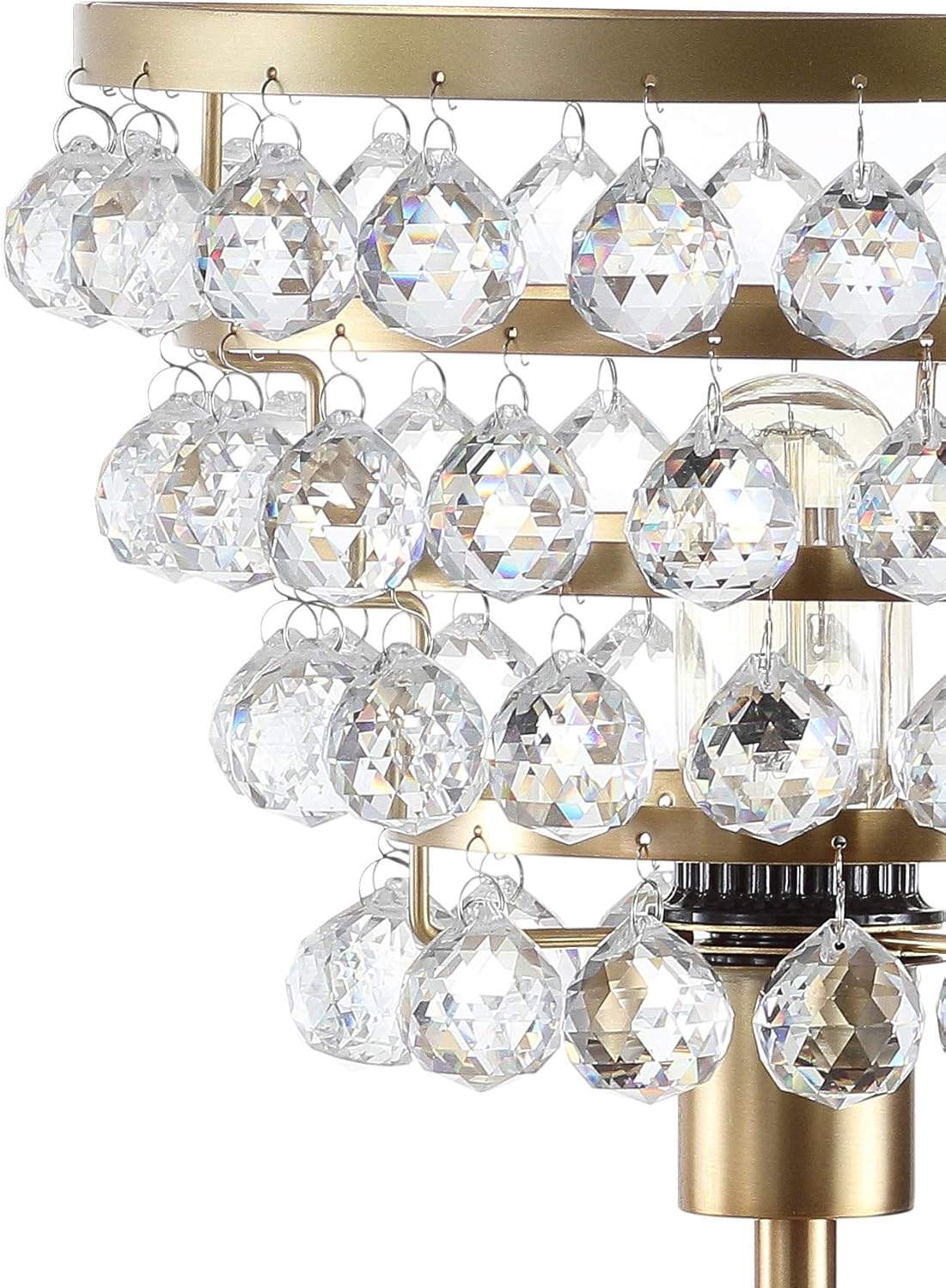 JONATHAN Y JYL9004A Buckingham 25" Crystal/Metal Table Lamp Modern Contemporary Bedside Desk Nightstand Lamp for Bedroom Living Room Office College Bookcase, Bronze