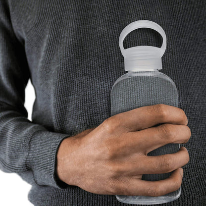 DISCOUNT PROMOS 10 Beau Water Bottles with Handle Set, 20 oz. - Flexi-Grip, Plastic, Drinkware - Clear