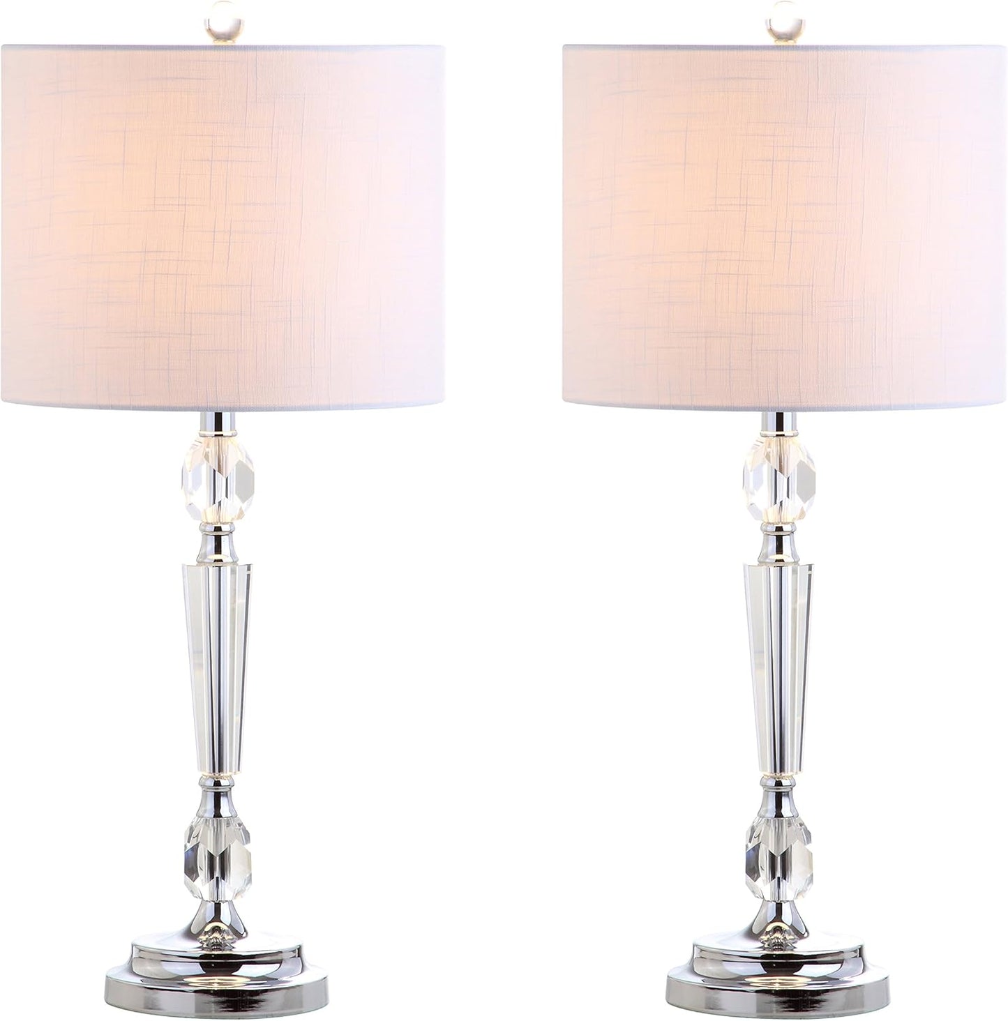JONATHAN Y JYL2047A-SET2 Set of 2 Table Lamps Victoria 27" Crystal LED Table Lamp Modern Contemporary Bedside Desk Nightstand Lamp for Bedroom Living Room Office College Bookcase, Clear