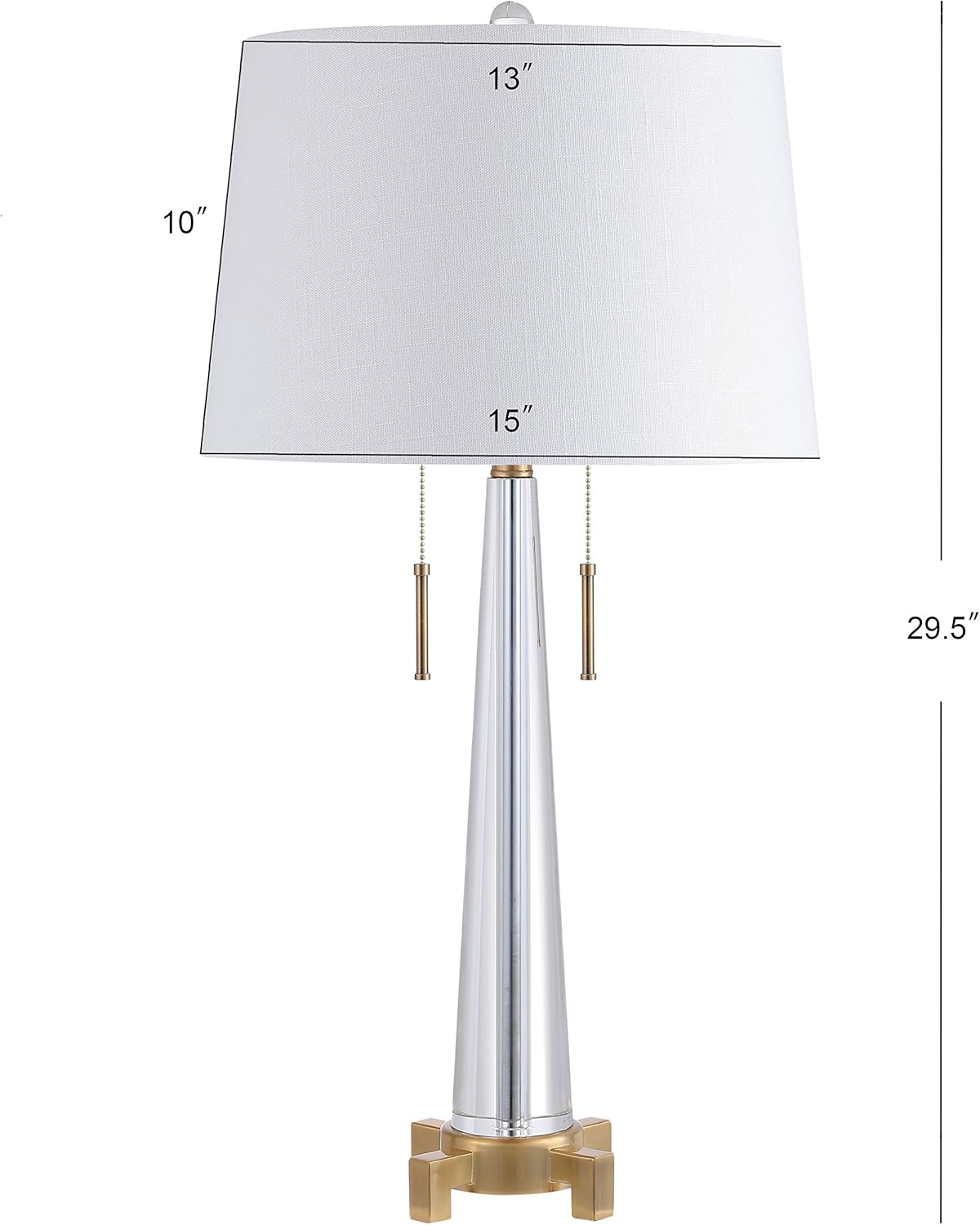 JONATHAN Y JYL2018A Zoe 29.5" 2-Light Crystal LED Table Lamp Contemporary Glam Modern Bedside Desk Nightstand Lamp for Bedroom Living Room Office College Bookcase LED Bulbs Included, Clear/Brass Gold