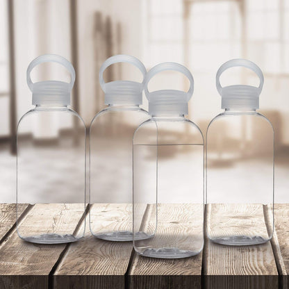 DISCOUNT PROMOS 10 Beau Water Bottles with Handle Set, 20 oz. - Flexi-Grip, Plastic, Drinkware - Clear