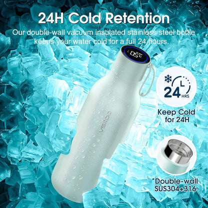 VSITOO Self-Cleaning Smart Water Bottle (pink, 15 Ounce)