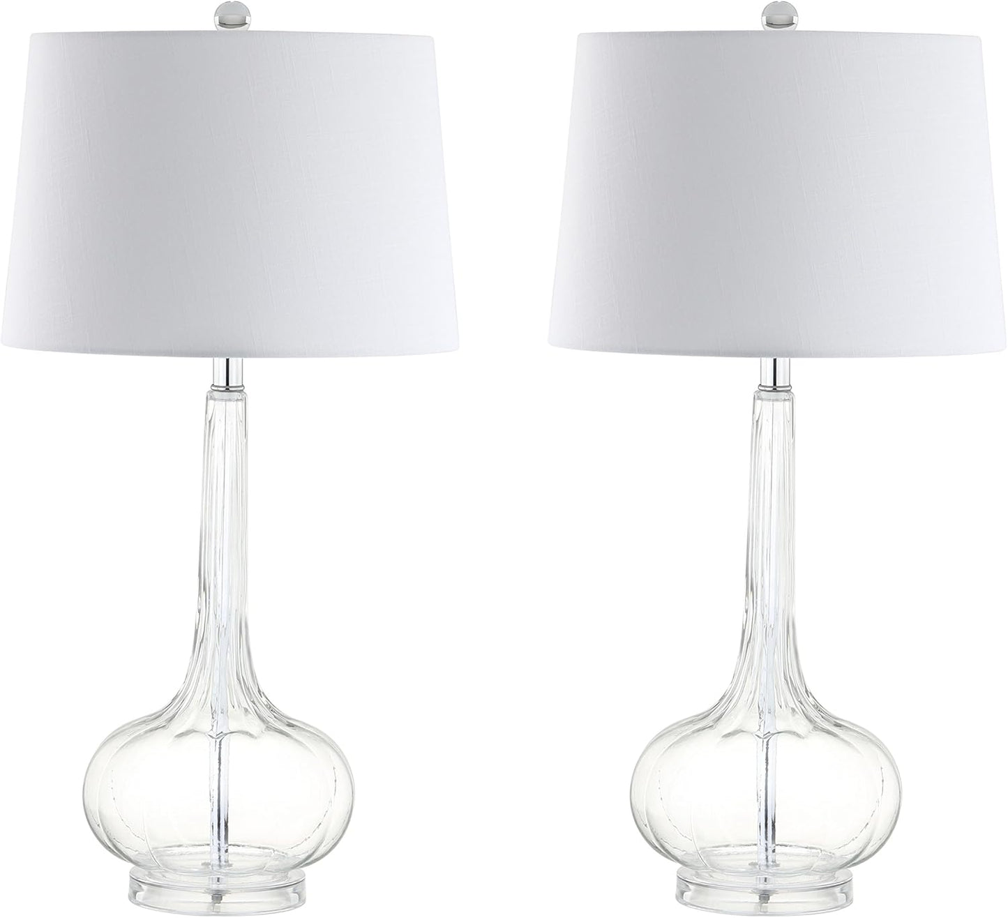 JONATHAN Y JYL1079B-SET2 Set of 2 Table Lamps Bette 28.5" Glass Teardrop LED Table Lamp Contemporary Bedside Desk Nightstand Lamp for Bedroom Living Room Office College Bookcase, Aqua