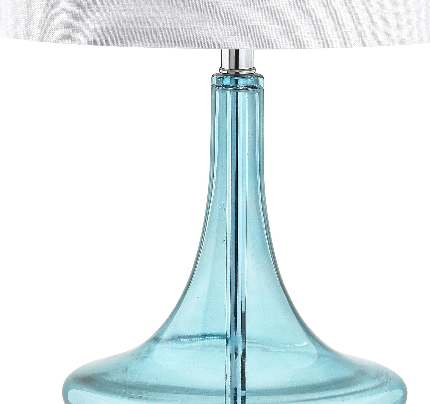 JONATHAN Y JYL1081C-SET2 Set of 2 Table Lamps Cecile 25.5" Glass Teardrop LED Table Lamp Contemporary Bedside Desk Nightstand Lamp for Bedroom Living Room Office College Bookcase, Clear