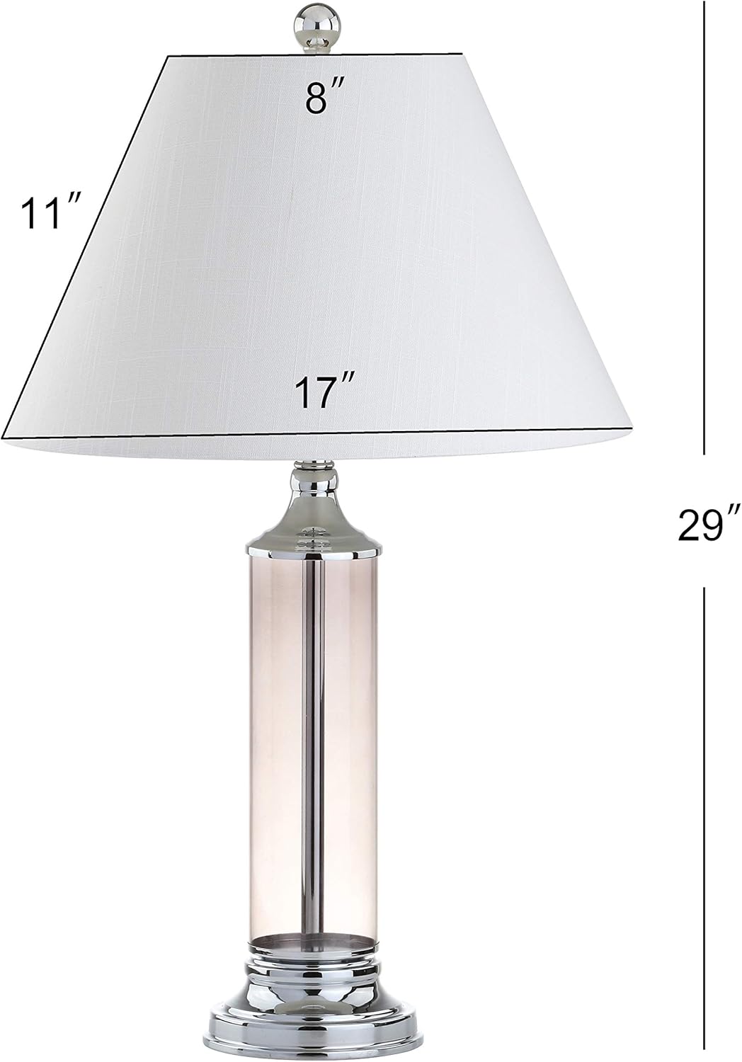 JONATHAN Y JYL4014B-SET2 Set of 2 Table Lamps Astor 29" Glass LED Table Lamp Contemporary Bedside Desk Nightstand Lamp for Bedroom Living Room Office College Bookcase, Smoked Gray