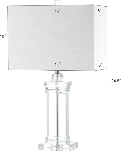 JONATHAN Y JYL5035A Ophelia 23.5" Crystal LED Table Lamp Contemporary Transitional Bedside Desk Nightstand Lamp for Bedroom Living Room Office College Bookcase LED Bulb Included, Clear