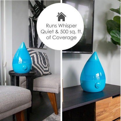 Crane Ultrasonic Cool Mist Humidifier for Bedroom, Baby Nursery, Kids Room, Plants, or Office, Large 1 Gallon Tank, Filter Optional, Orange