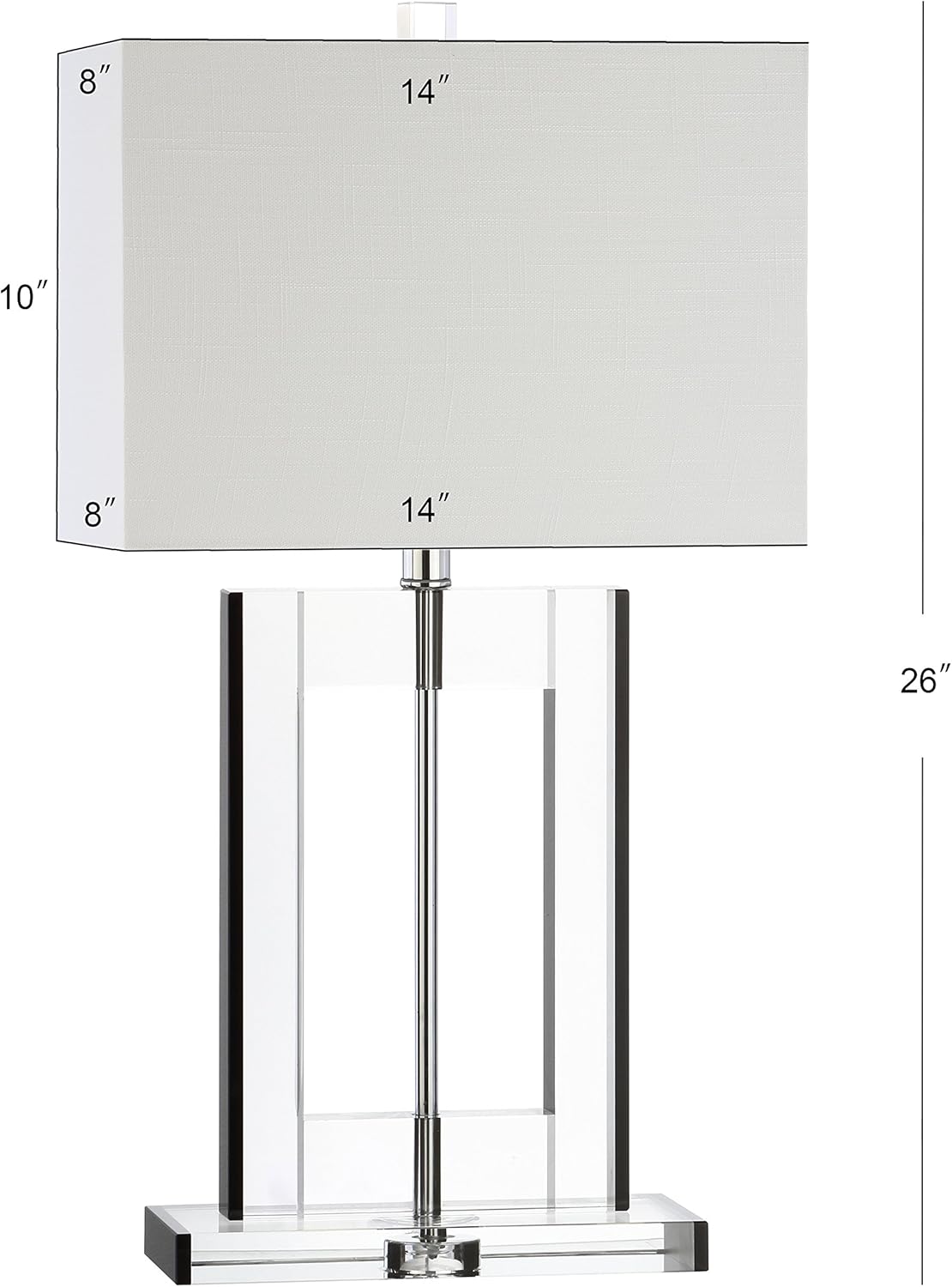 JONATHAN Y JYL2015A Parish 26" Crystal LED Table Lamp Modern Contemporary Glam Bedside Desk Nightstand Lamp for Bedroom Living Room Office College Bookcase LED Bulb Included, Clear/Black