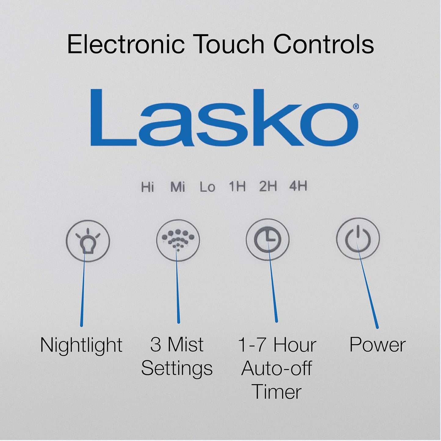 Lasko 3.5 L Cool Mist Ultrasonic Humidifier, Top Fill, 18 Hour Run Time on Low, 3 Mist Settings, Auto-Off Timer, Aromatherapy Tray, Filter Free, White, UH250