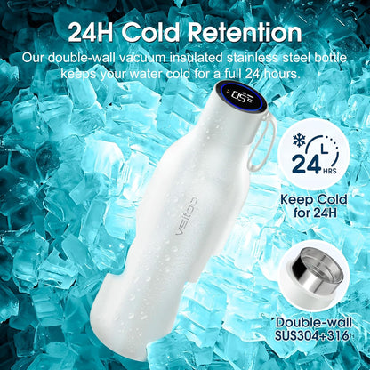 VSITOO Self-Cleaning Smart Water Bottle (pink, 15 Ounce)