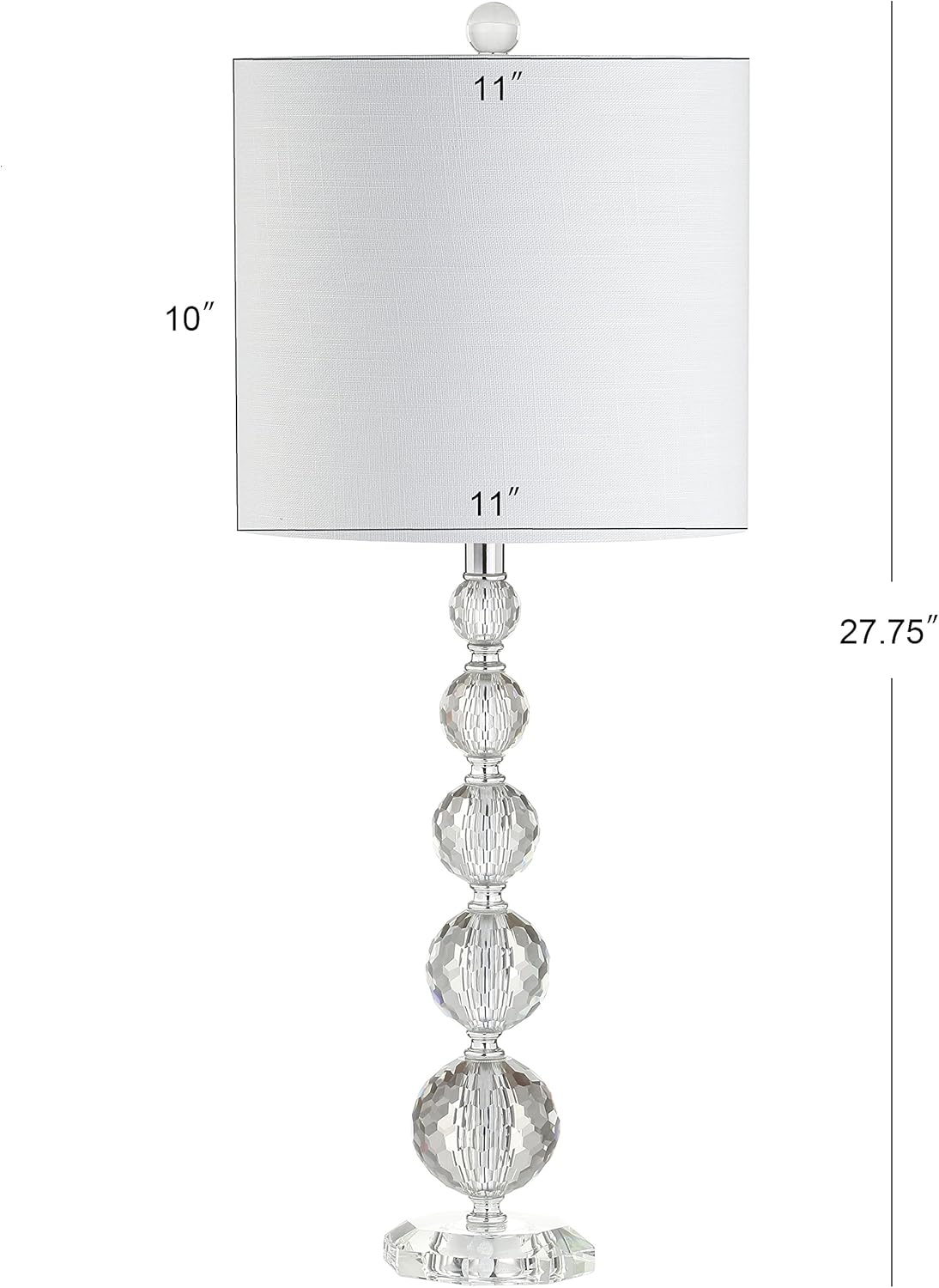 JONATHAN Y JYL5002A-SET2 Nala 28.5" Crystal LED Table Lamp Transitional Glam Bedside Desk Nightstand Lamp for Bedroom Living Room Office College Bookcase LED Bulbs Included, Clear/Chrome (Set of 2)