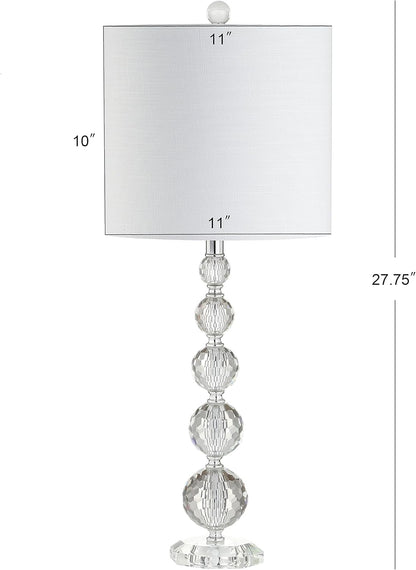 JONATHAN Y JYL5002A-SET2 Nala 28.5" Crystal LED Table Lamp Transitional Glam Bedside Desk Nightstand Lamp for Bedroom Living Room Office College Bookcase LED Bulbs Included, Clear/Chrome (Set of 2)