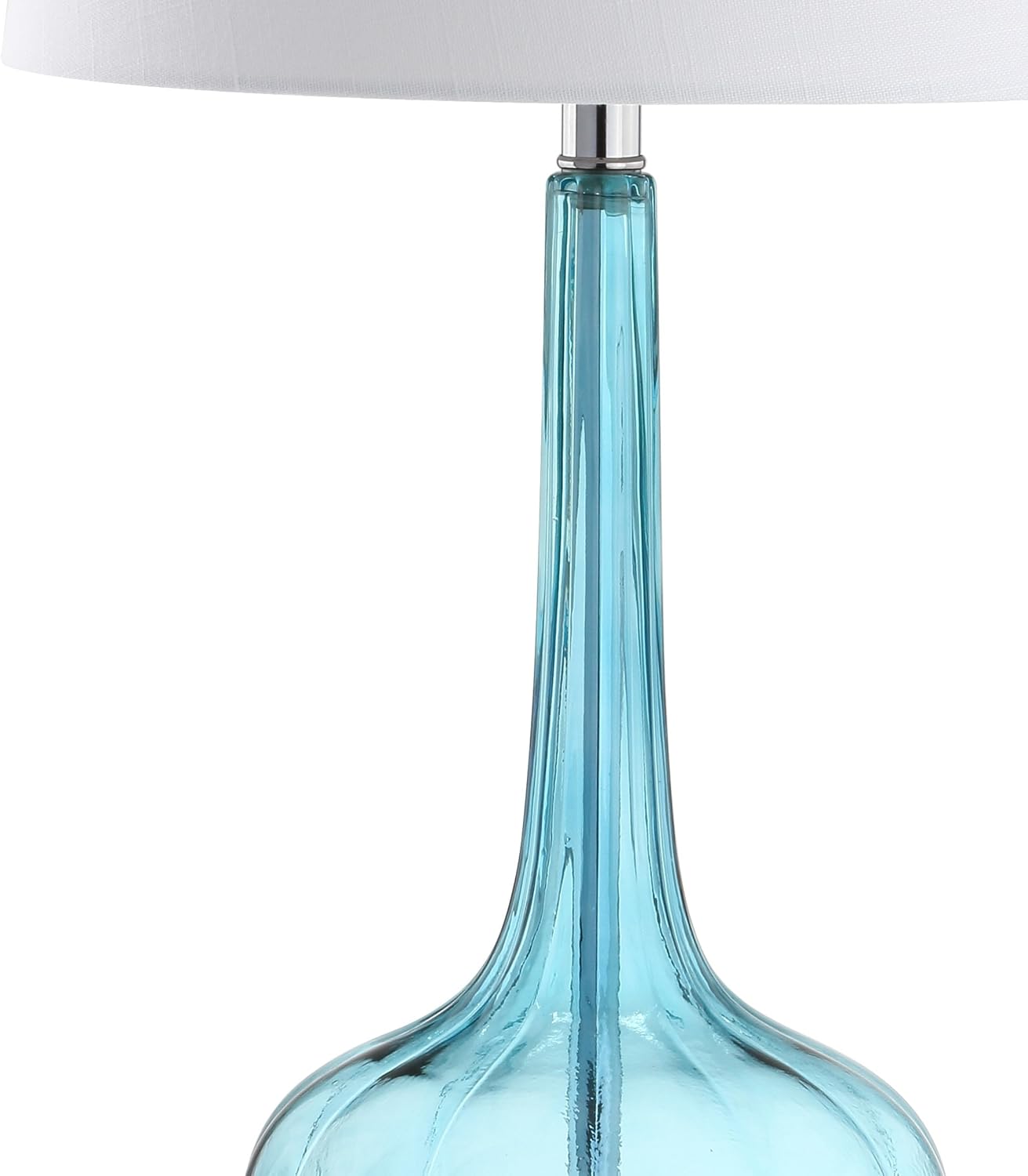 JONATHAN Y JYL1079B-SET2 Set of 2 Table Lamps Bette 28.5" Glass Teardrop LED Table Lamp Contemporary Bedside Desk Nightstand Lamp for Bedroom Living Room Office College Bookcase, Aqua