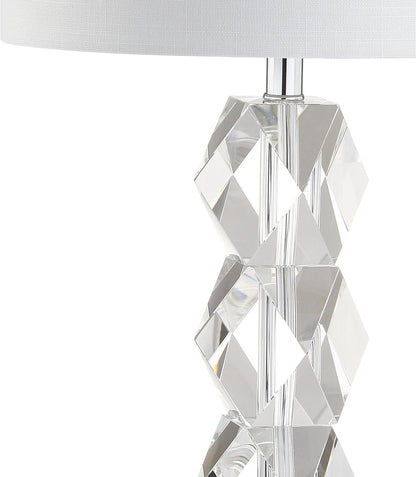 JONATHAN Y JYL5012A Sofia 26" Crystal LED Table Lamp Transitional Glam Bedside Desk Nightstand Lamp for Bedroom Living Room Office College Bookcase LED Bulb Included, Clear