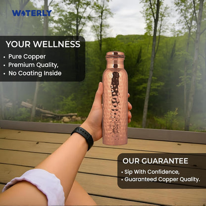 Plain Copper Water Bottle (34 Oz /1000ml) With Set Of 2 Tumbler (10 Oz/300ml Each) | Best use for Office,Gym & gifts |100% Pure Copper Material with Leak proof Quality