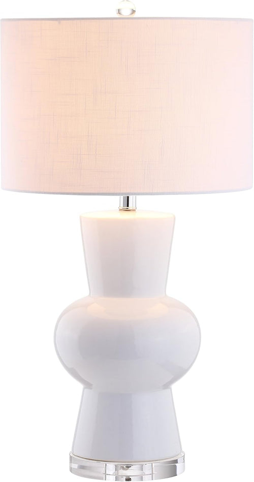 JONATHAN Y JYL4027A Julia 28.5" Ceramic LED Table Lamp Traditional Transitional Bedside Desk Nightstand Lamp for Bedroom Living Room Office College Bookcase LED Bulb Included, White
