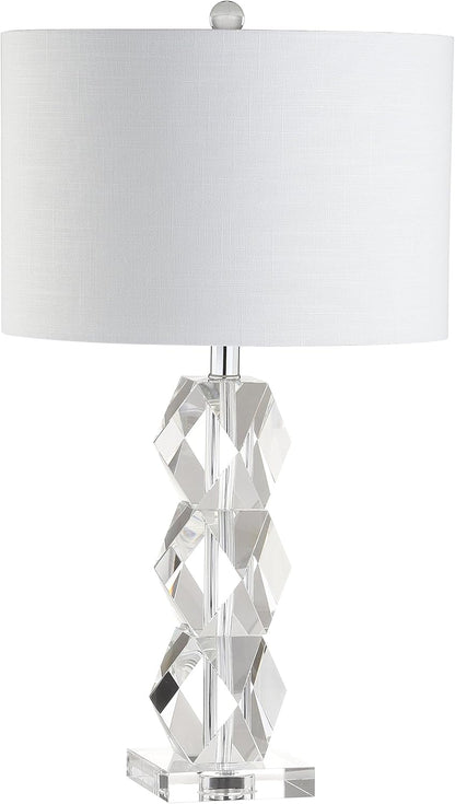 JONATHAN Y JYL5012A Sofia 26" Crystal LED Table Lamp Transitional Glam Bedside Desk Nightstand Lamp for Bedroom Living Room Office College Bookcase LED Bulb Included, Clear