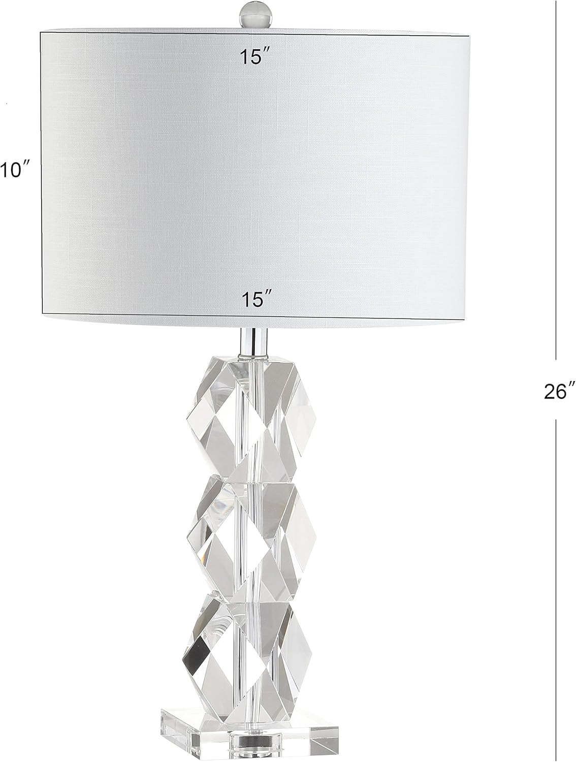 JONATHAN Y JYL5012A Sofia 26" Crystal LED Table Lamp Transitional Glam Bedside Desk Nightstand Lamp for Bedroom Living Room Office College Bookcase LED Bulb Included, Clear