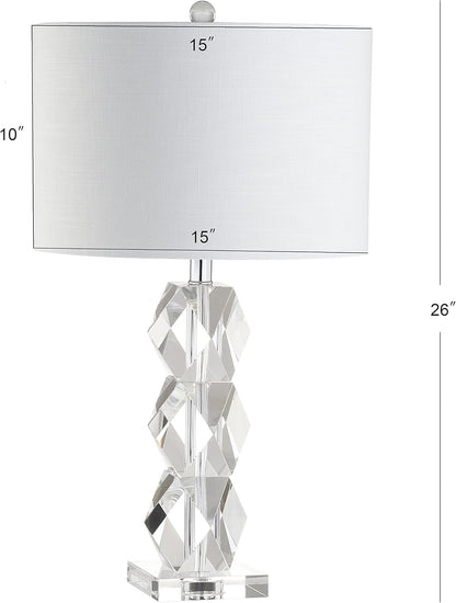 JONATHAN Y JYL5012A Sofia 26" Crystal LED Table Lamp Transitional Glam Bedside Desk Nightstand Lamp for Bedroom Living Room Office College Bookcase LED Bulb Included, Clear