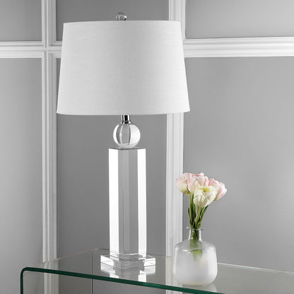 JONATHAN Y JYL5004A Charlotte 28.5" Crystal LED Table Lamp Glam Contemporary Bedside Desk Nightstand Lamp for Bedroom Living Room Office College Bookcase LED Bulb Included, Clear