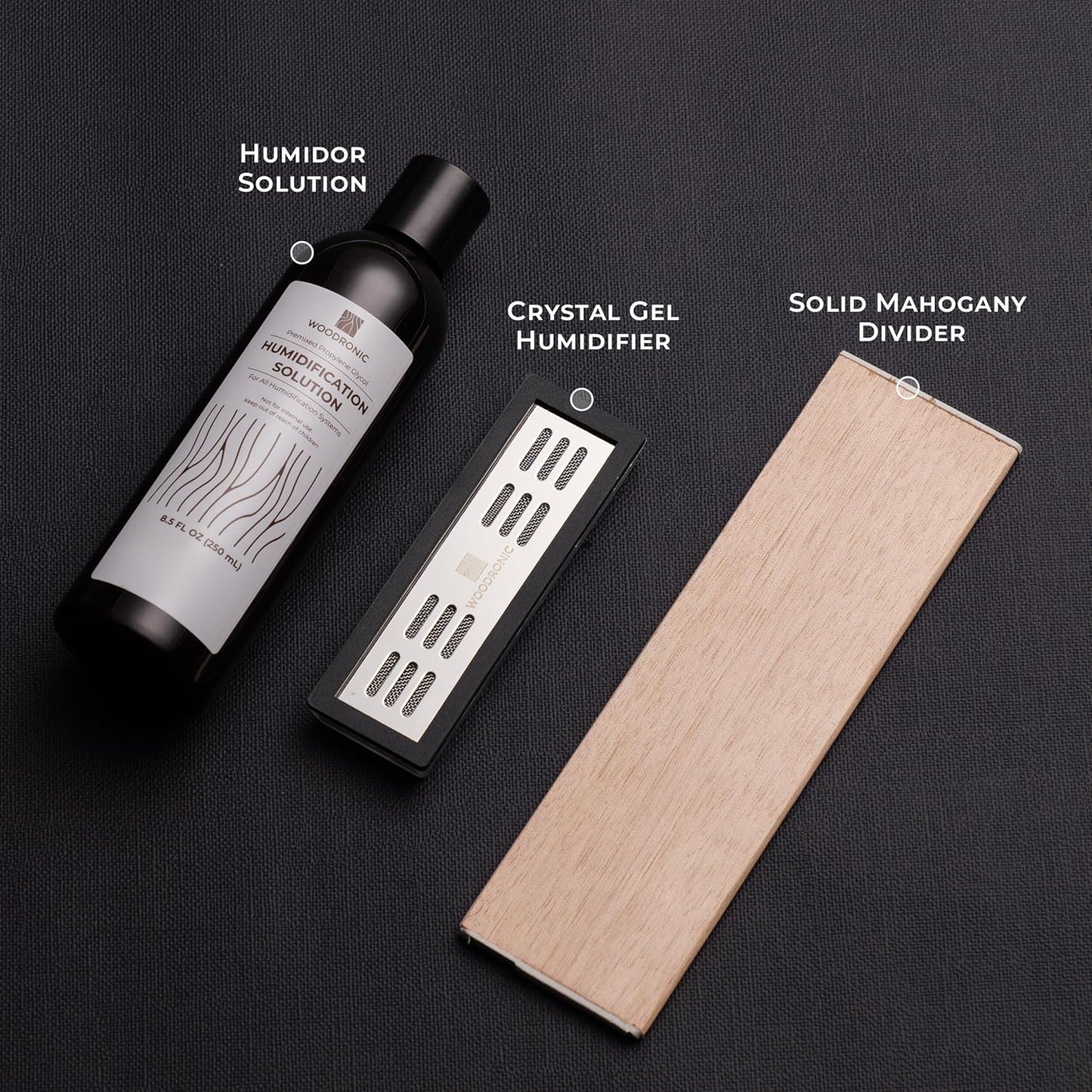 Woodronic Monogrammed Cigar Humidor, Custom Cigar Case with Hygrometer and Humidifier, Spanish Cedar Lining and Divider, Cigar Accessories, Customized Gift for Men, Holds 25 Cigars