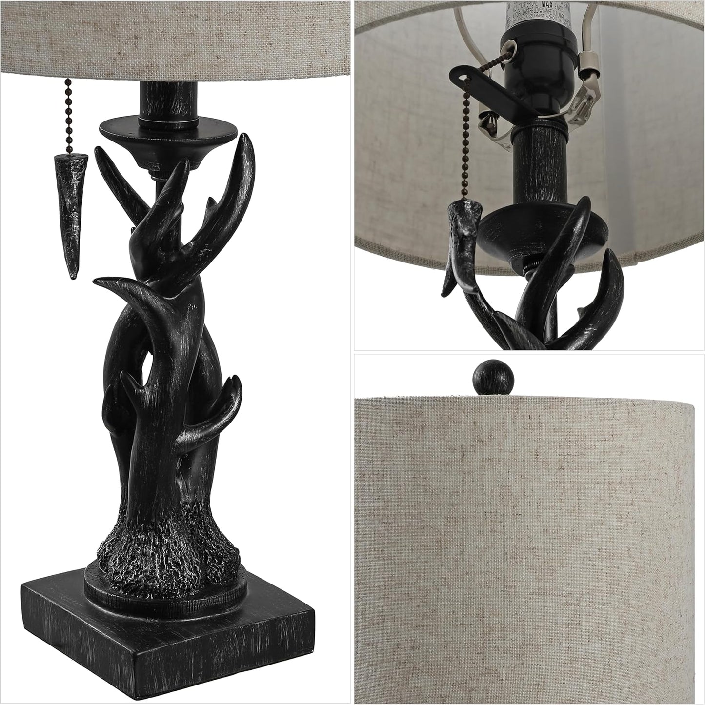 JONATHAN Y JYL1031B Gaston 20.5" Resin Mini LED Table Lamp for Living Room, Family Room, Dining Room, Bedroom, Hallway, Office, Antique Black