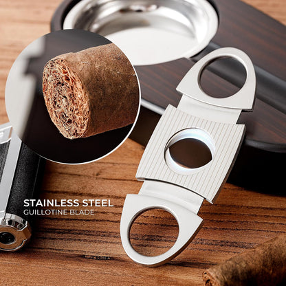 Woodronic Monogrammed Cigar Humidor, Custom Cigar Case with Hygrometer and Humidifier, Spanish Cedar Lining and Divider, Cigar Accessories, Customized Gift for Men, Holds 25 Cigars