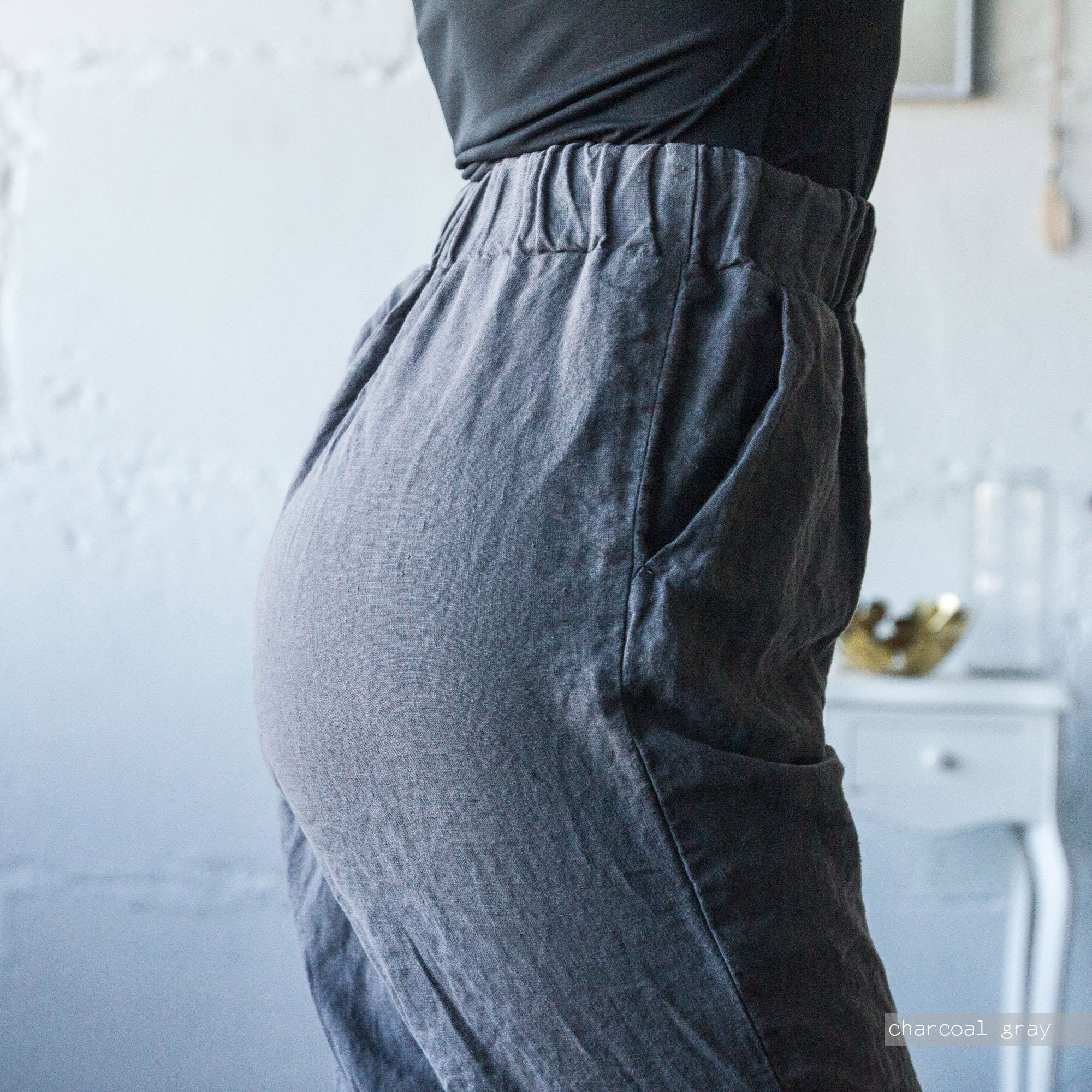 Handmade Linen Pants Women: Oversized Organic Trousers
