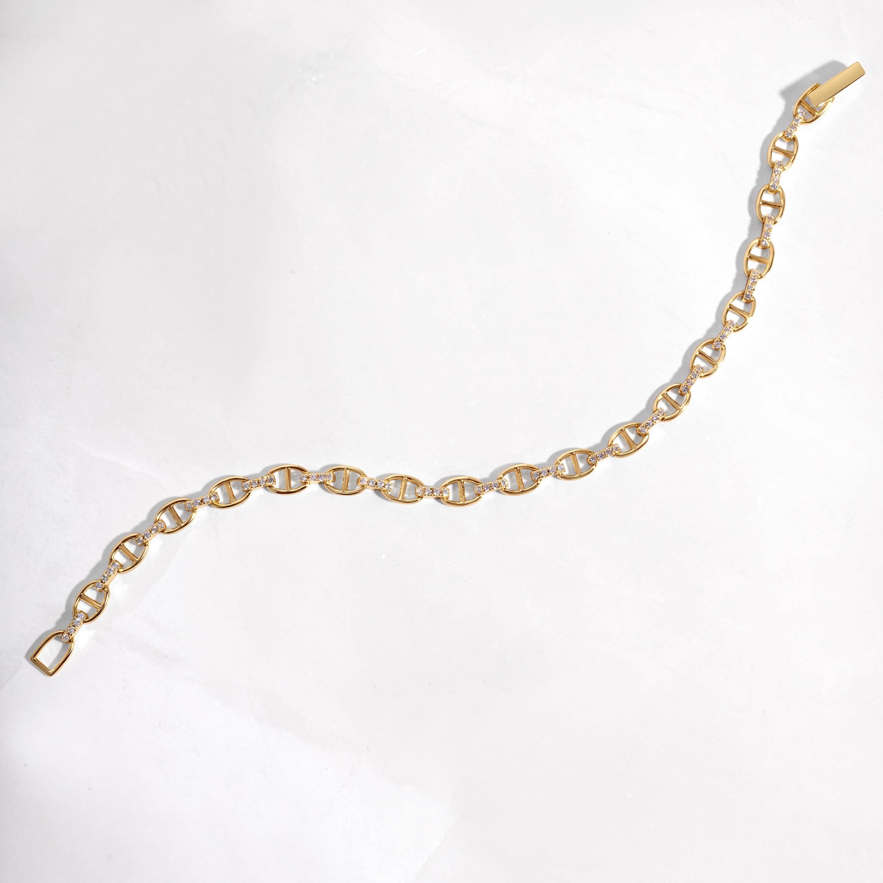Chain Bracelet with Pave Stones