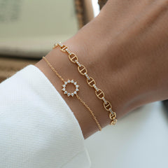 Chain Bracelet with Pave Stones