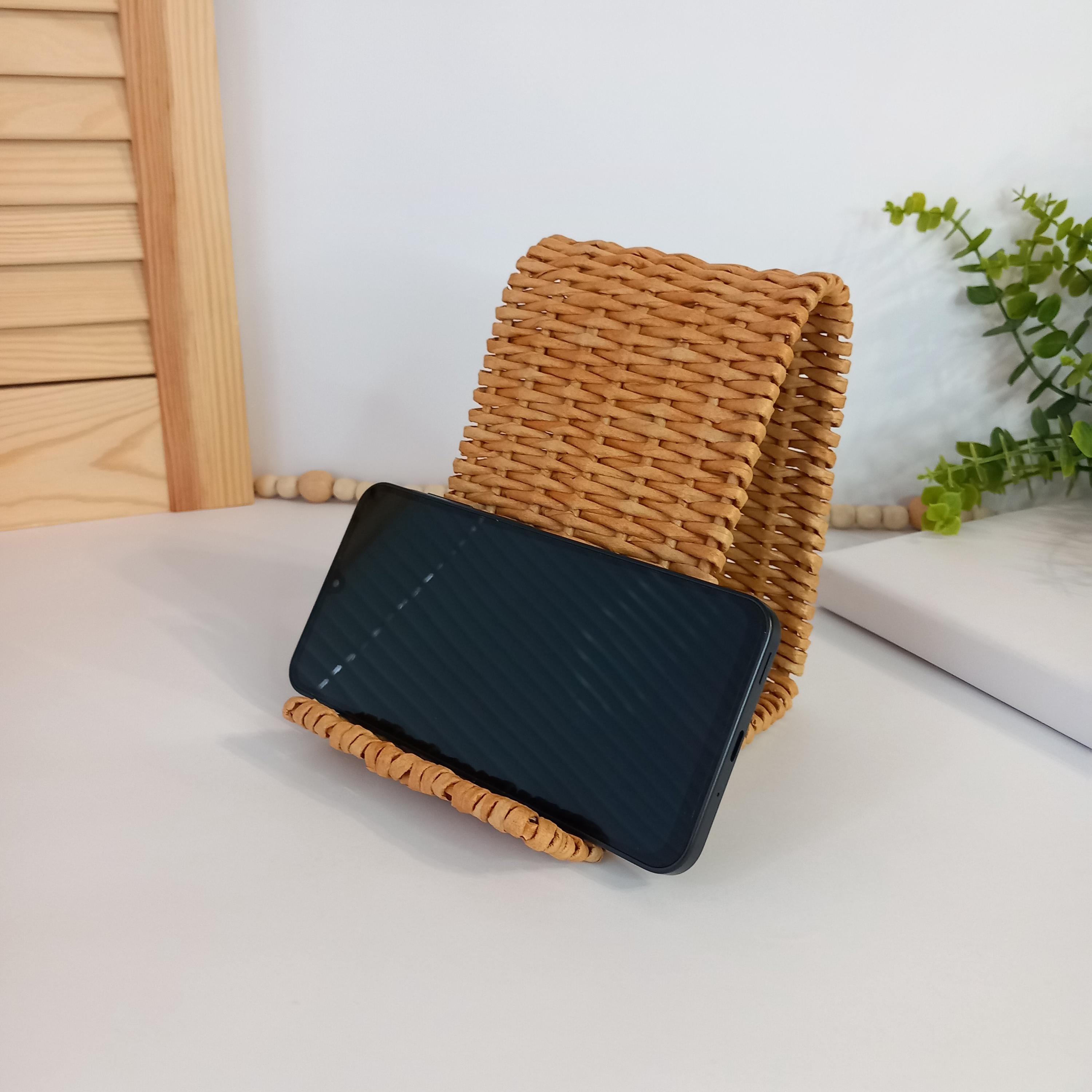 Wicker Phone Stand – Phone Holder for iPhone & Tablet