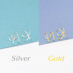 Set of 2 Ear Cuffs or Single Ear Cuff, No Piercing Needed, Double, Criss Cross, Fake Piercing, Cartilage Ear Cuff, Upper Ear Wrap Earrings, Earcuff