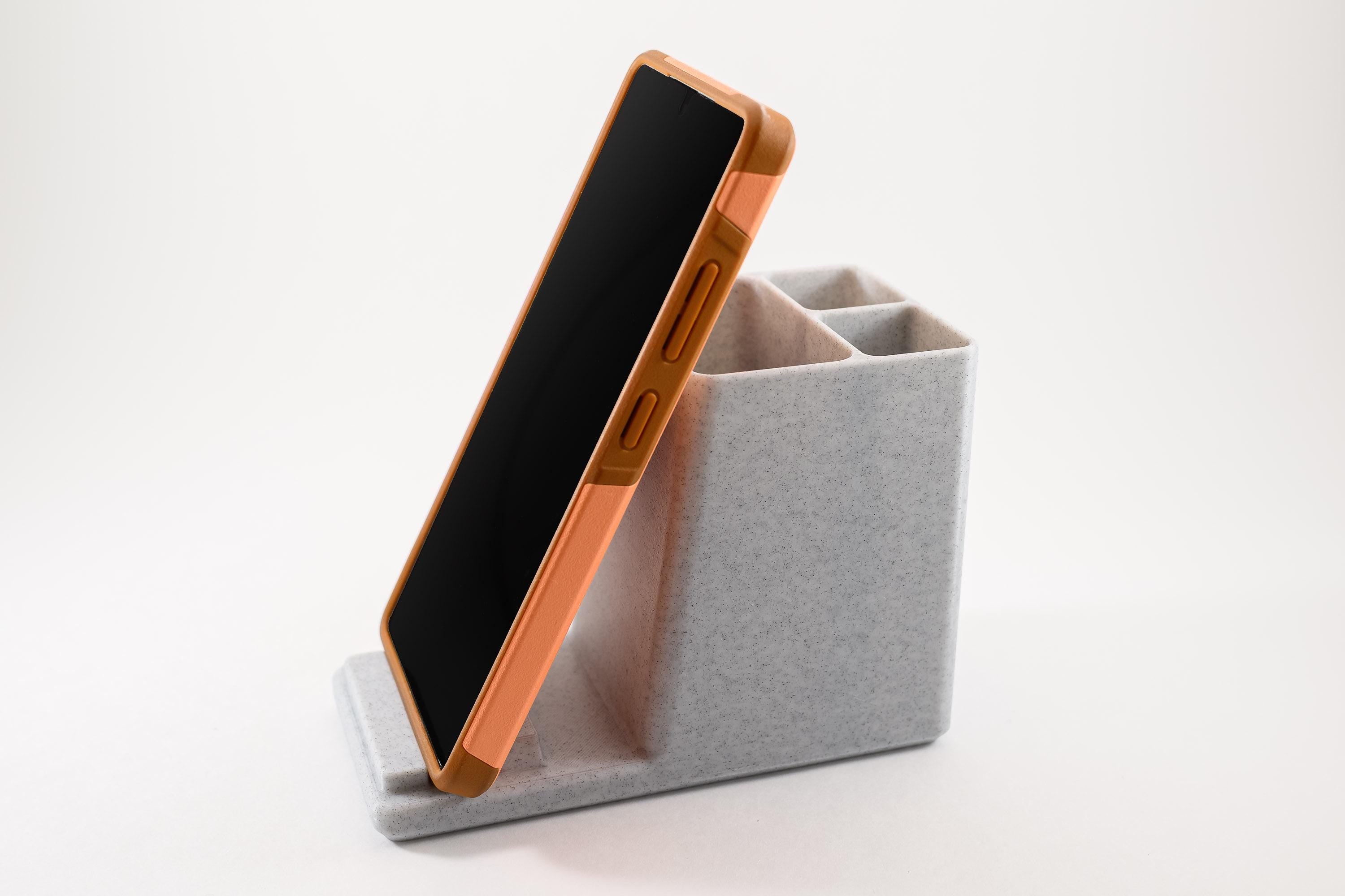 Phone Stand with Accessory Slots