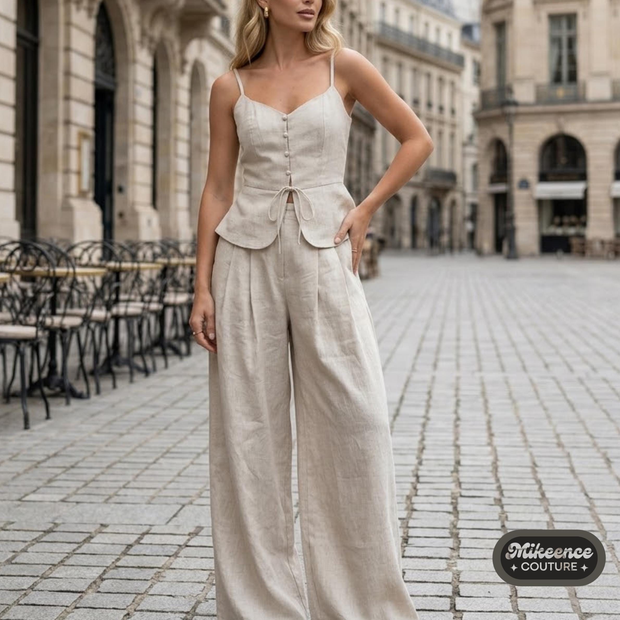 Two Piece Suit | Wide Leg Pant Set | Office Wear | Summer Work Outfit