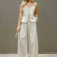 Two Piece Suit | Wide Leg Pant Set | Office Wear | Summer Work Outfit