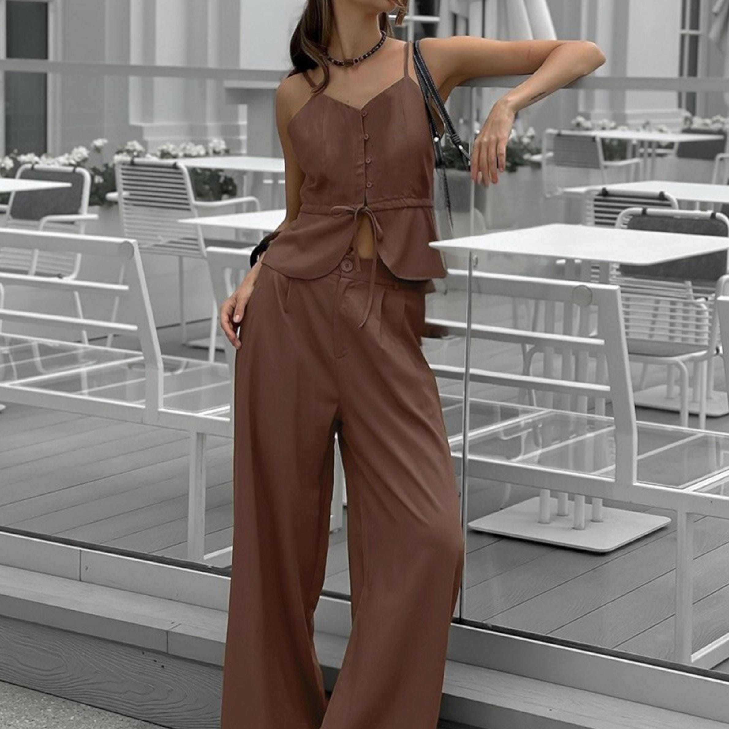 Two Piece Suit | Wide Leg Pant Set | Office Wear | Summer Work Outfit