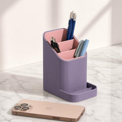 3-Compartment Desk Organizer with Phone Stand