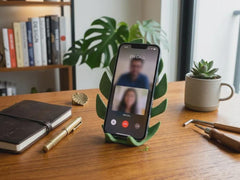 Monstera Leaf Phone Stand | 3D Printed Tropical Desk Decor