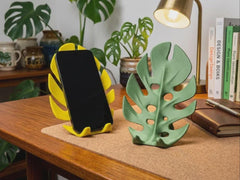 Monstera Leaf Phone Stand | 3D Printed Tropical Desk Decor
